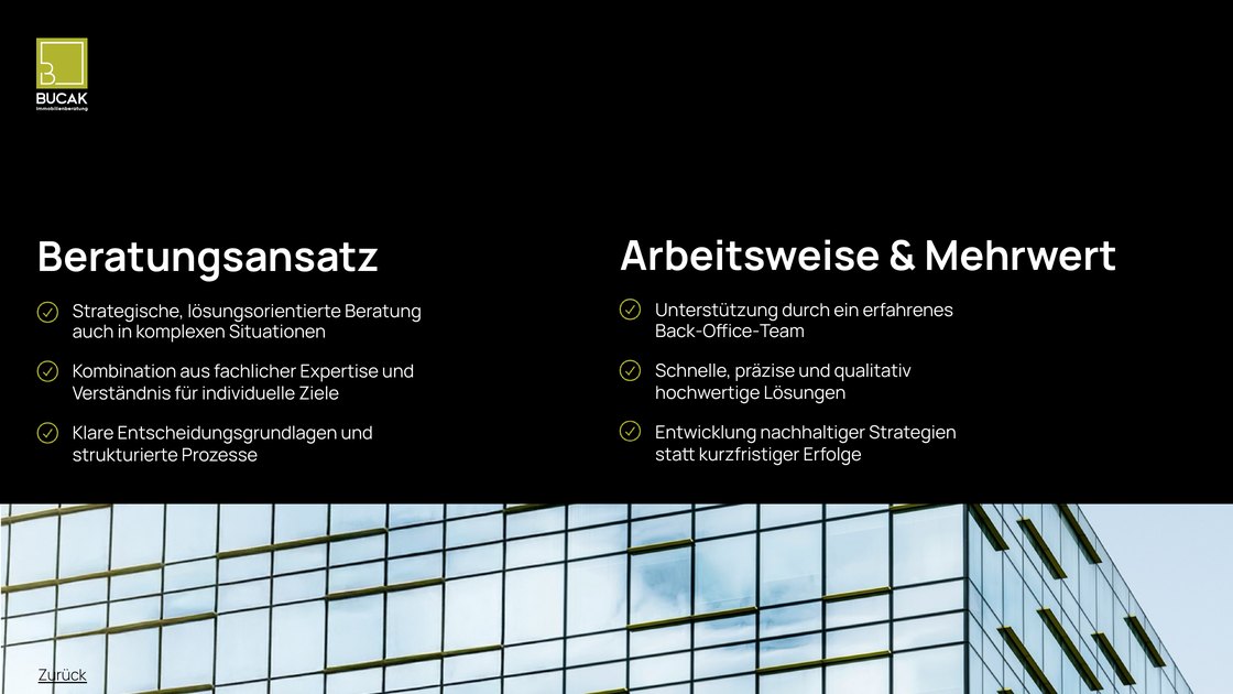 Consulting approach and way of working, four points each