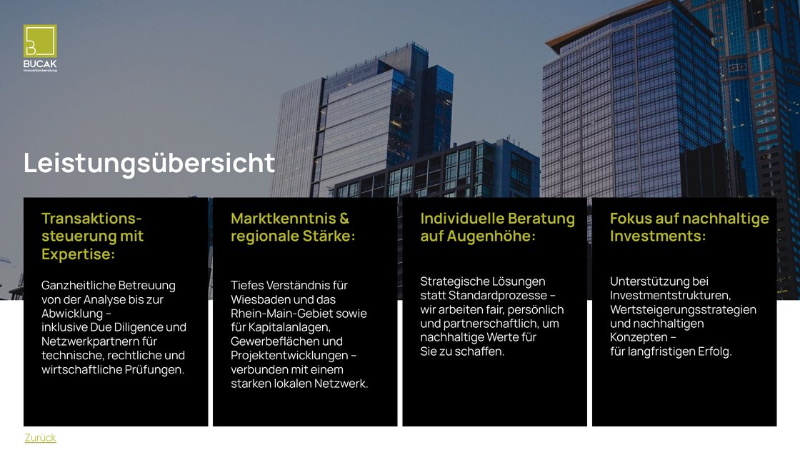 Overview of services across four areas of expertise