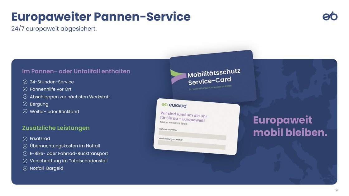 Europe-wide breakdown service with mobility service card
