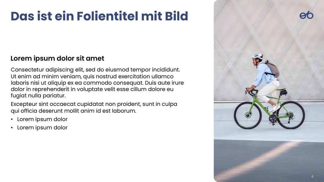 “Slide title with image” layout – text left, image right