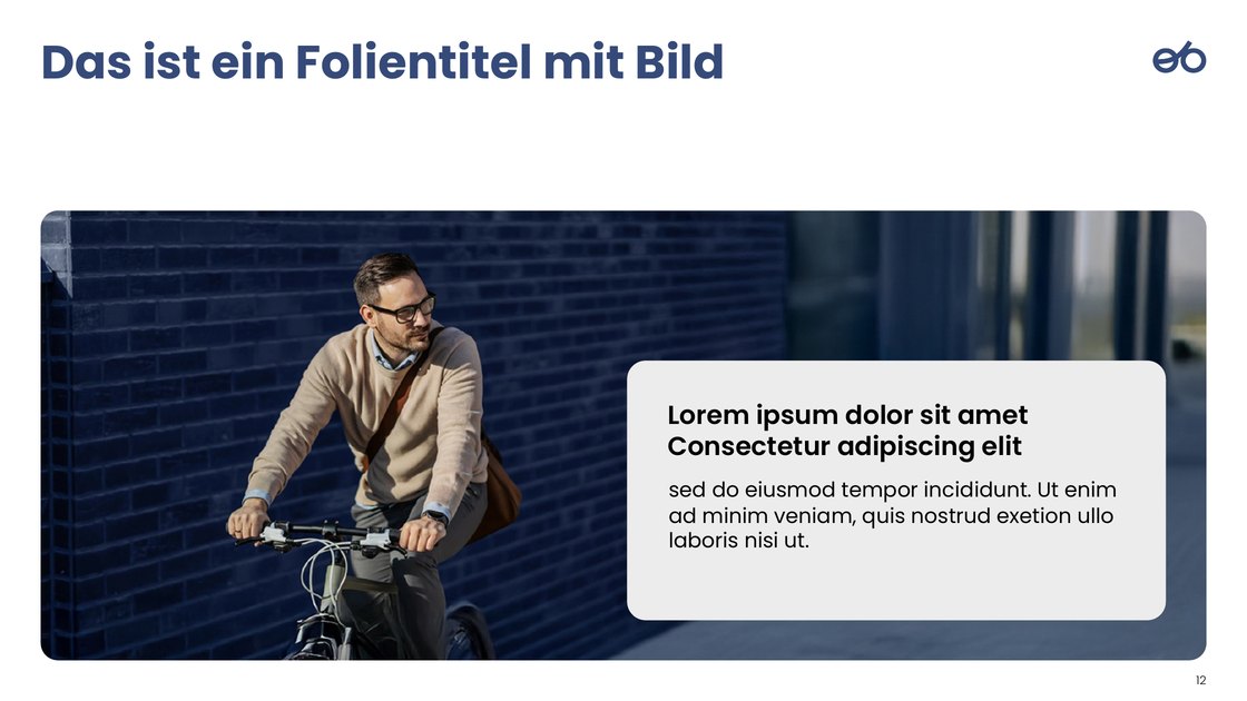 Layout with a large image and a floating text panel