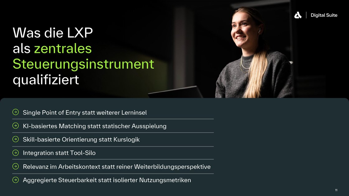 Was die LXP als zentrales Steuerungsinstrument qualifiziert – sechs Punkte