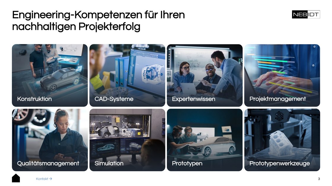 Engineering competencies across eight fields, from design to prototype tooling