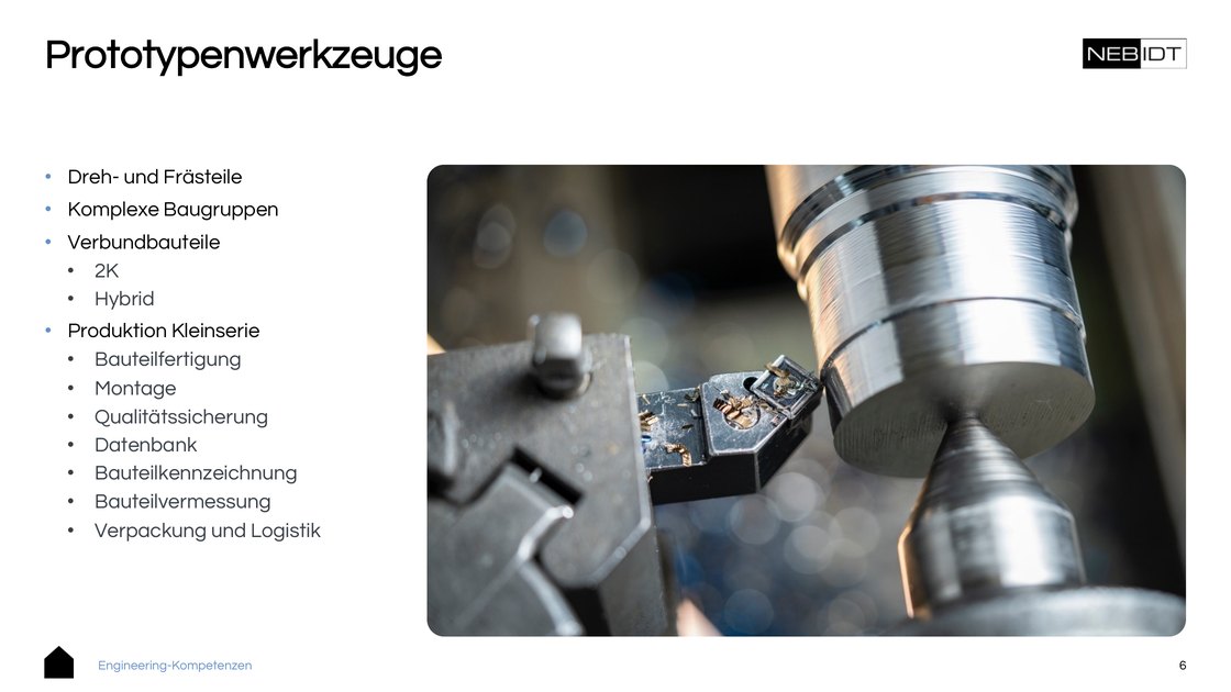 Prototype tooling: turned and milled parts, composites, small-series production