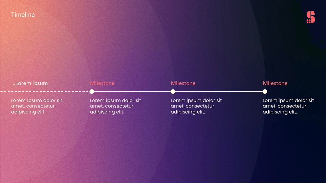 Timeline with four milestones