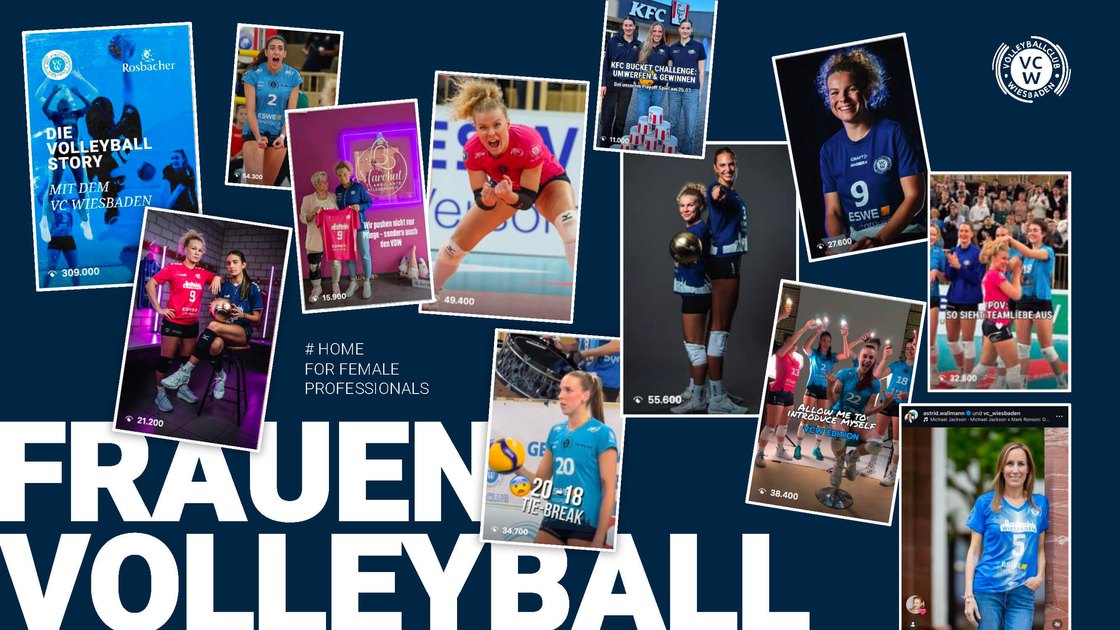 Photo collage of the volleyball story titled women's volleyball
