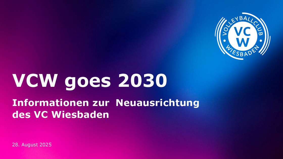 Title slide: VCW goes 2030 – repositioning the club