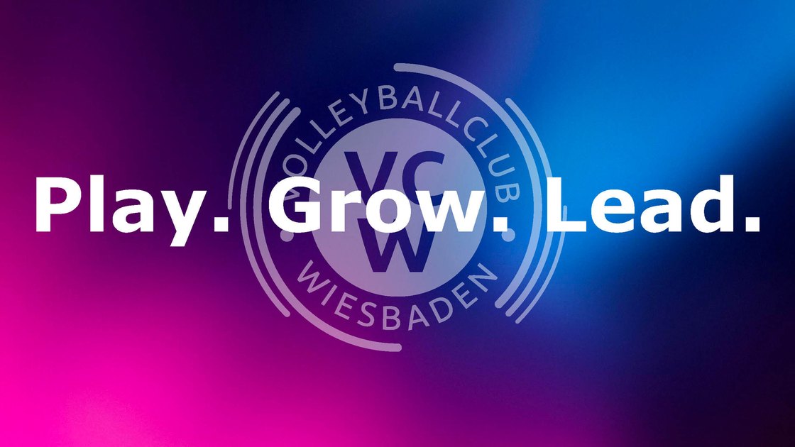 The brand claim Play. Grow. Lead. on the club emblem