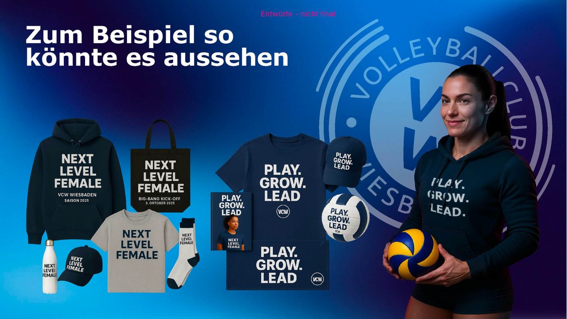 Merchandise examples in the new brand look