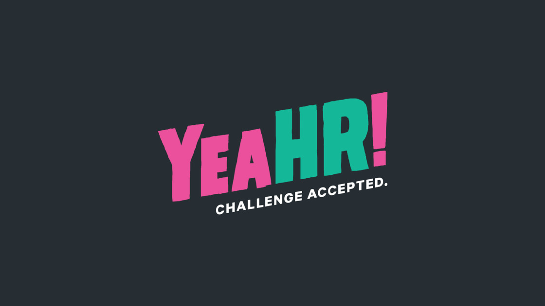 Title slide with the YeaHR! logo and the claim “Challenge accepted.”