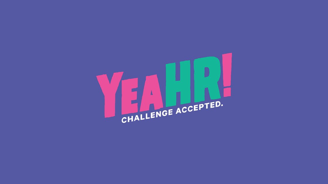 Title slide with the YeaHR! logo and the claim “challenge accepted.”