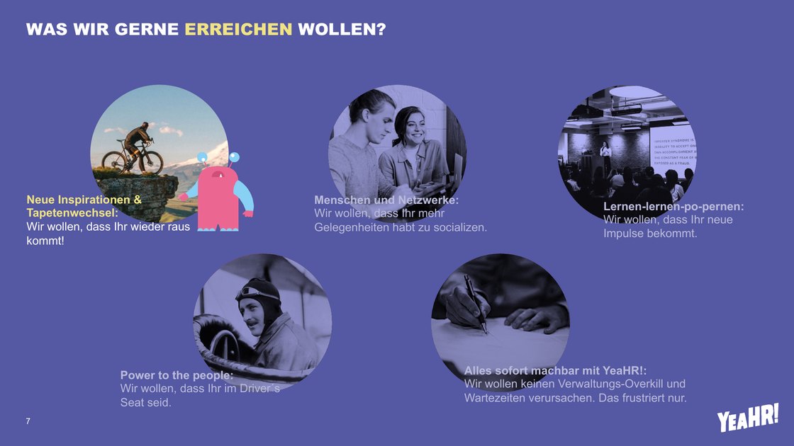 What we want to achieve: inspiration, networks, learning