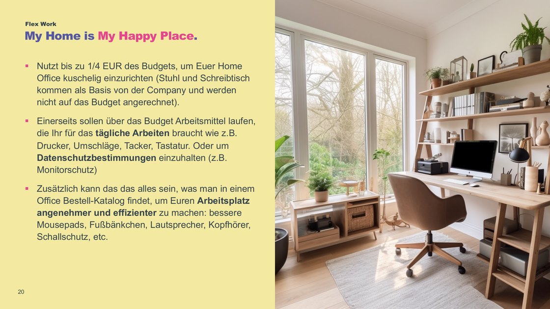My home: home office equipment paid from your own budget