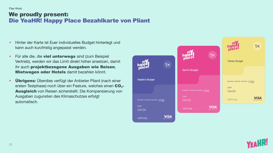 The Happy Place payment card by Pliant
