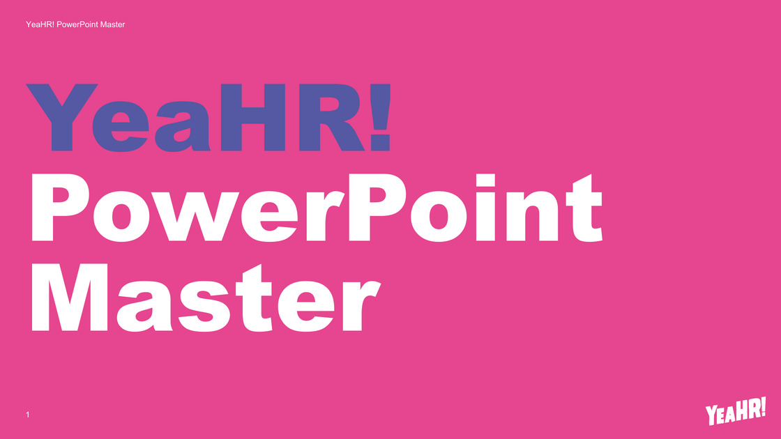 Title slide of the YeaHR! PowerPoint master