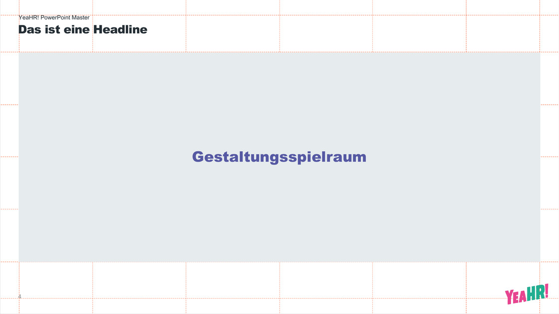 Layout with a visible design grid for custom content